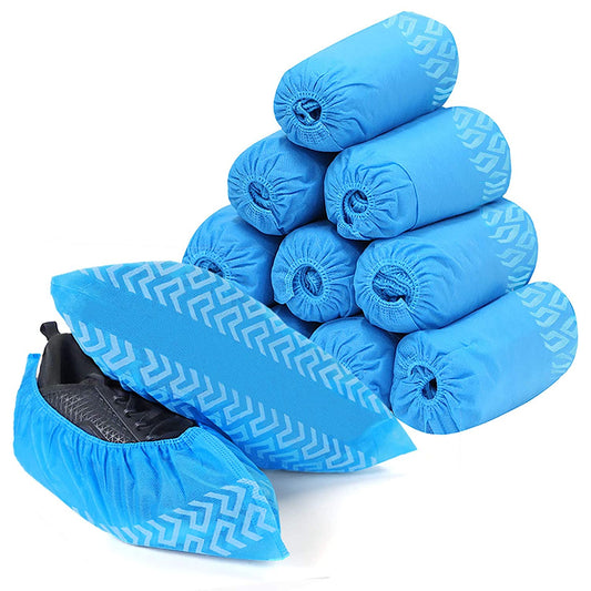 100 Pack Disposable Boot & Shoe Covers Non-Slip, Durable, Indoor Protect Your Home, Floors and Shoes (50 Pairs)