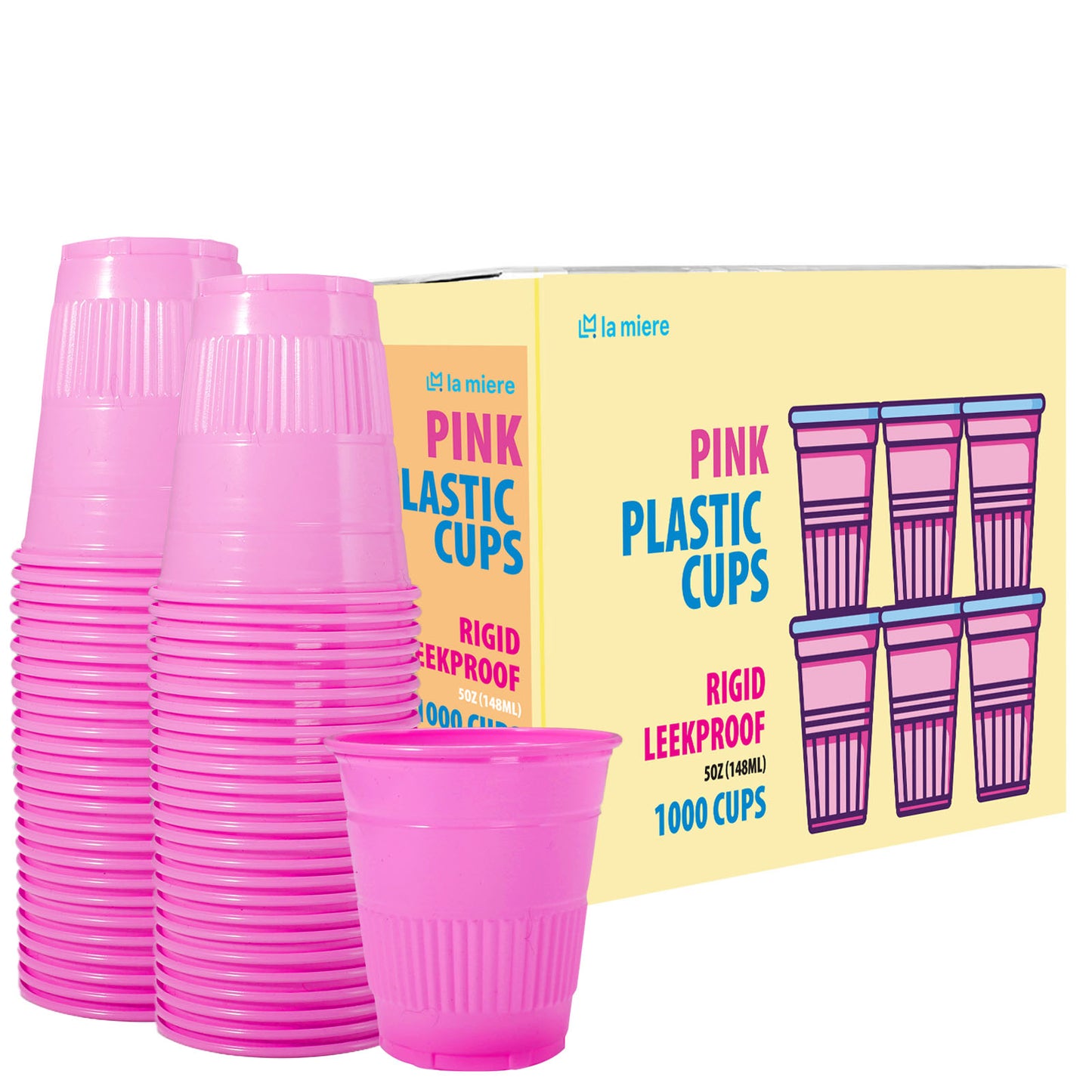 50-1000 Pack 5 oz Plastic Disposable Recyclable Cups, Dental Cups, Party Cups, Mouth Rinse Cup, Bathroom Cups, Party Tumblers, Jello Shot Cups