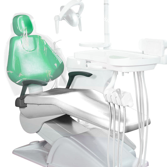 Non-Slip Dental Half Chair Medium Covers, 27.5” x 24" Disposable Dental Chair Sleeve, Waterproof Plastic Cover Sleeves for Dental Chair, Seat, Tattoo Chair and Hydraulic Bed (1Box, 225/Bx) …