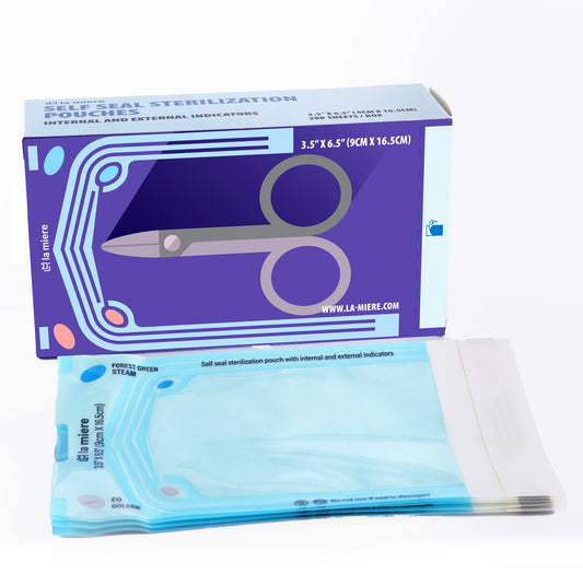 3.5”x6.5” 200P Self Sterilization Pouches for Dental Offices, Autoclave Bags Pouch for Dentist Tools, for Cleaning Tools, 200 Pouches Per Box, 1 Box of Paper Box