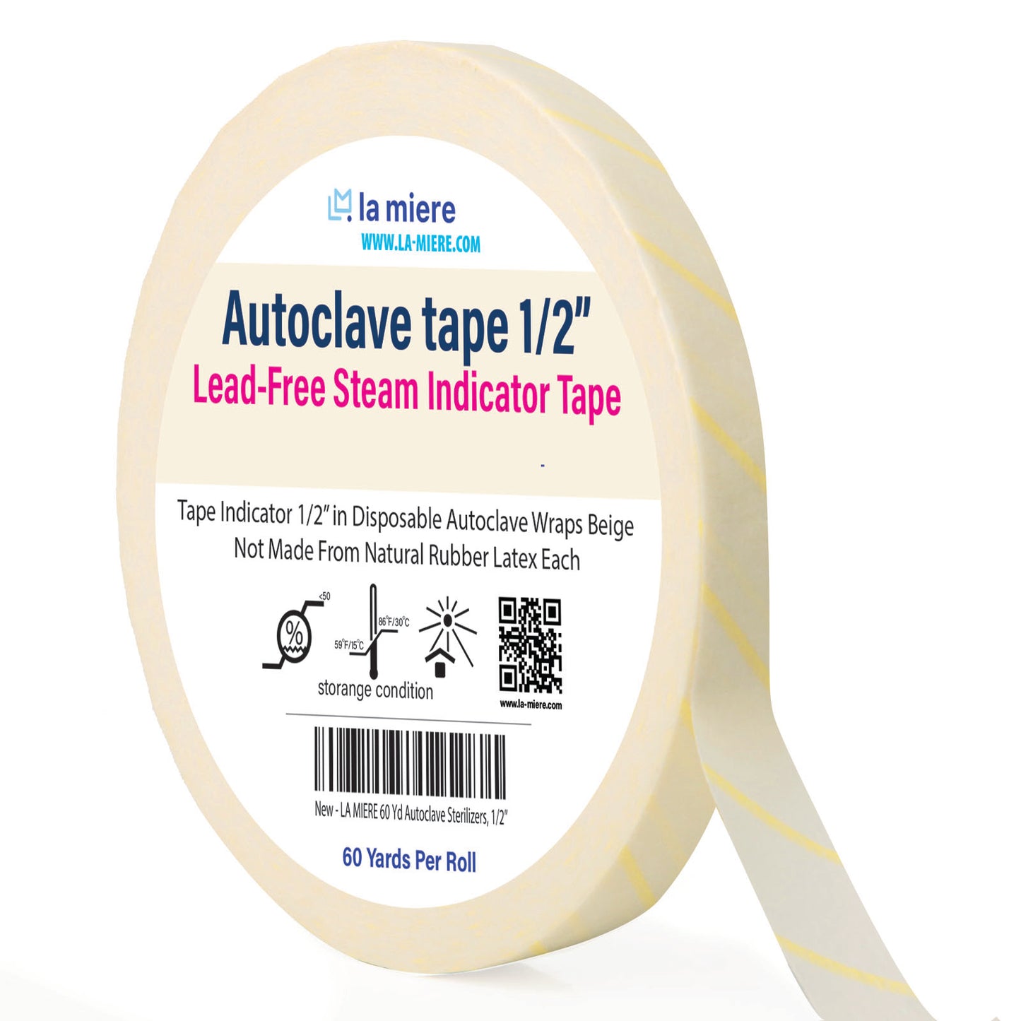 60 Yd. 1 Roll of Autoclave Indicates Sterilization Tape, Surgical Instruments & Tattoo Accessories – Heat Tape for Chemical, Dry Heat & Autoclave Sterilizers