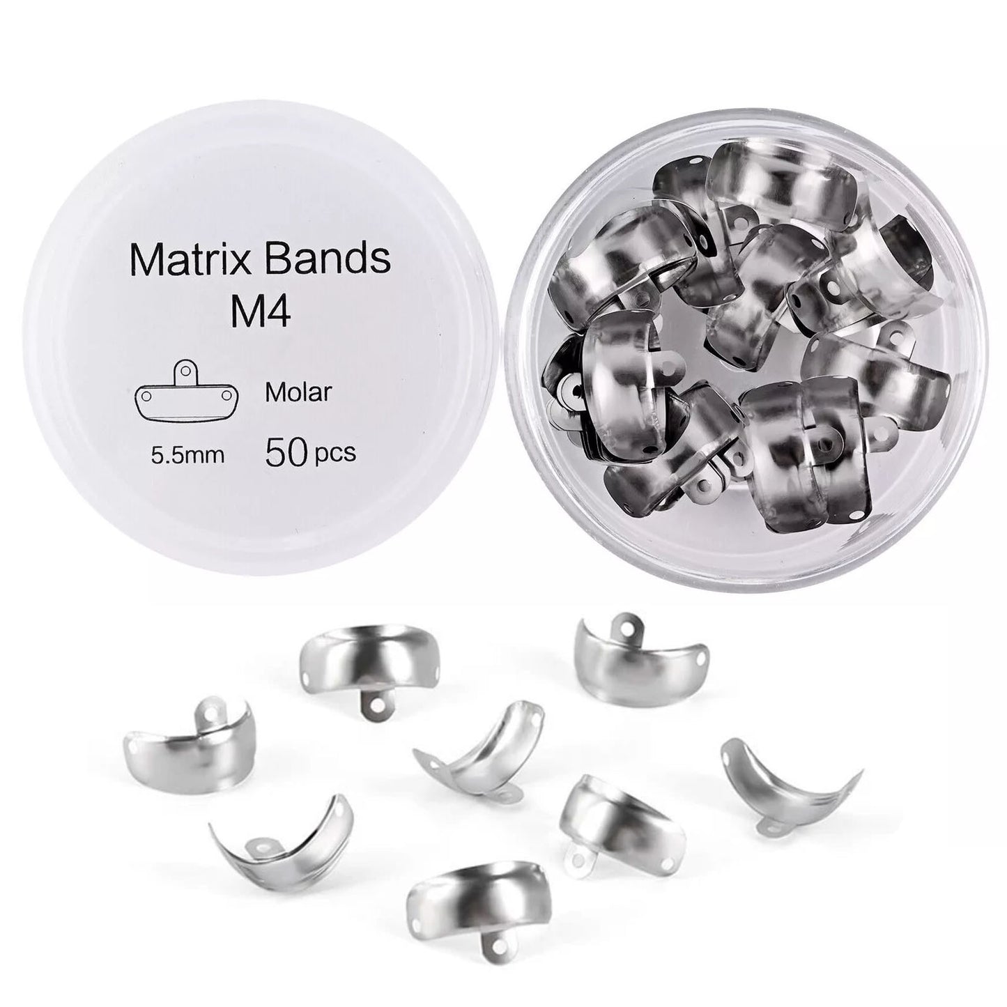 50PCS M4 Decidious Metal Sectional Matrix Band, Dental Sectional Contoured Matrices Matrix Bands, Metal Matrices